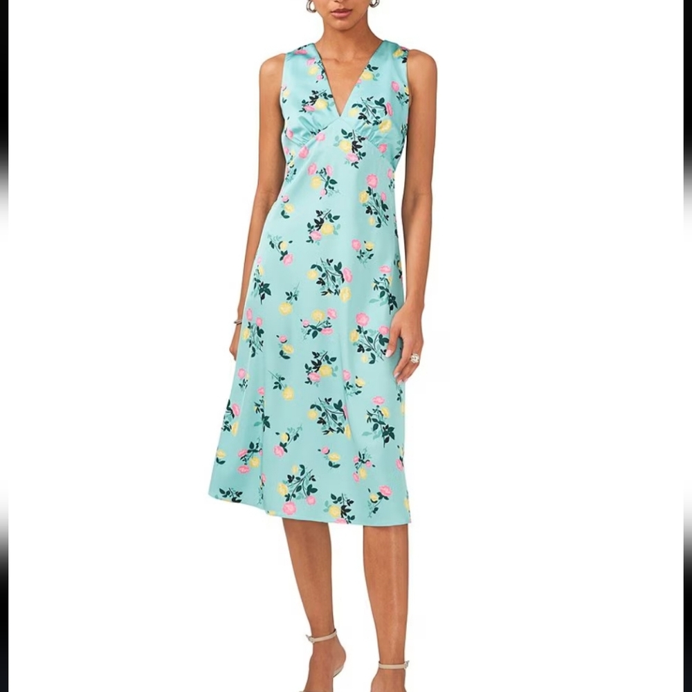 1. State Ocean Teal Floral Dress